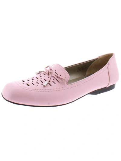 Array Sweet Pea Womens Leather Slip On Loafers In Pink