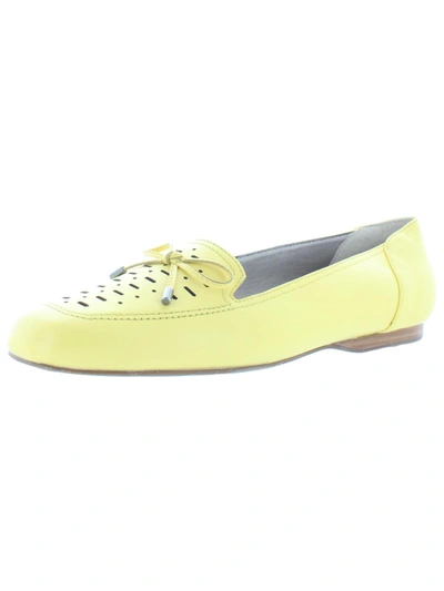Array Sweet Pea Womens Leather Slip On Loafers In Yellow
