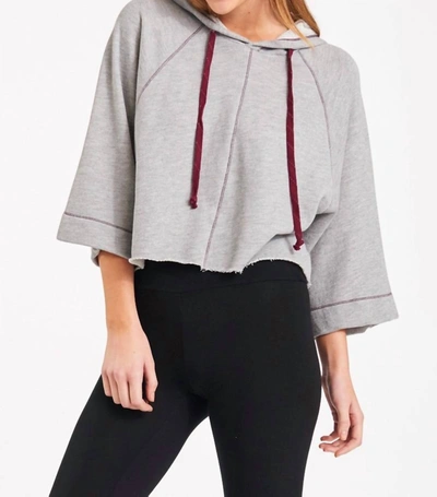 Lamade Vonn Crop Hoodie In Heather Grey