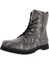 ARIZONA JEANS CO. QUEEN WOMENS SNAKE PRINT ROUND TOE COMBAT & LACE-UP BOOTS