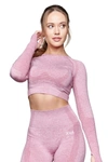 Ava Active Skin Crop Top In Pink