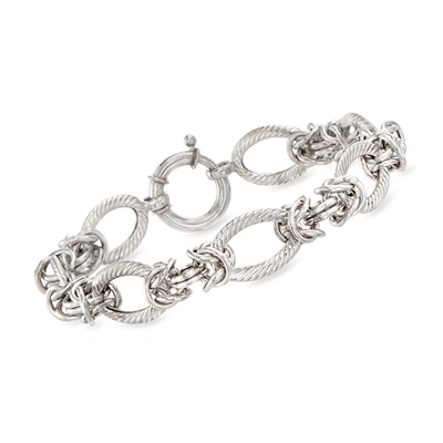 Ross-simons Sterling Silver Alternating-link Bracelet
