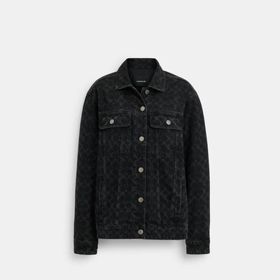 Coach Outlet Signature Denim Jacket In Black