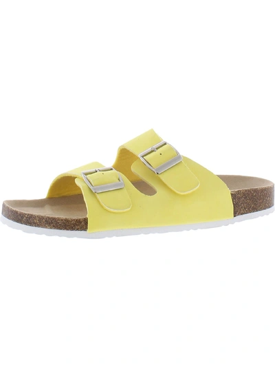 Arizona Jeans Co. Fireside Womens Cork Open Toe Footbed Sandals In Yellow