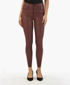 Kut From The Kloth Donna Fab Ab Coated High Waist Ankle Skinny Jeans In Brown