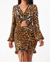 Shop 17 Cheetah Cut Out Mini Dress In Cheetah - Black, Tan, Brown, Black In Brown