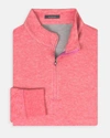 TURTLESON MEN WALLACE 1/4 ZIP PULLOVER IN CORAL