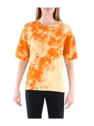 Anthropologie Maronie Womens Tie Dye Knit T-shirt In Orange