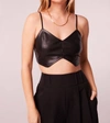 BAND OF THE FREE FIRECRACKER FAUX LEATHER TOP IN BLACK