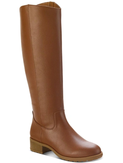 Style & Co Graciee Womens Faux Leather Tall Knee-high Boots In Brown