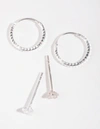 E78a Sterling Silver Star Stud And Hoop Earrings In Silver