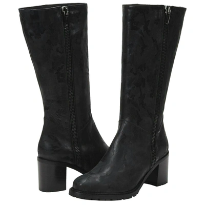 Ross & Snow Rosina Heeled Boots In Black Camo