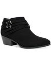 Style & Co Willow Womens Microfiber Block Heel Ankle Boots In Black