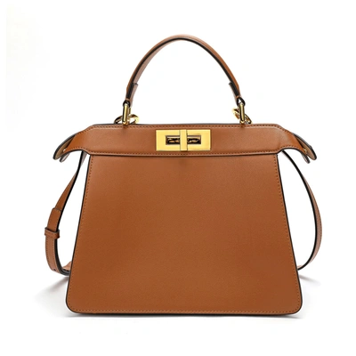 Tiffany & Fred Smooth Nappa Leather Satchel/ Shoulder Bag In Brown