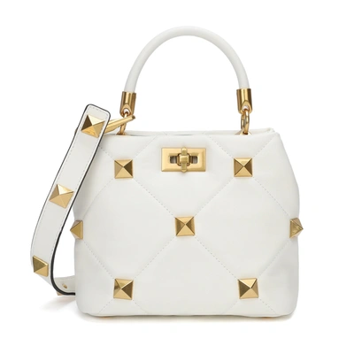 Tiffany & Fred Quilted Sheepskin Leather Crossbody/shoulder Bag In White