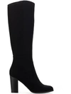 Style & Co Addyy Womens Faux Suede Block Heel Knee-high Boots In Black