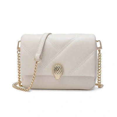 Tiffany & Fred Quilted Sheepskin Leather Crossbody Bag In White