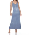 One Essence Trixie Triple Strap Maxi Dress In Denim Tie Dye In Multi