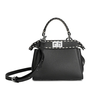 Tiffany & Fred Top-grain Leather Satchel/shoulder Bag In Black