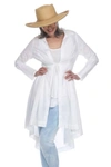 ONE ESSENCE VICTORIA KNIT PLEATED DUSTER IN WHITE