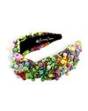 BRIANNA CANNON FLORAL HEADBAND WITH PAINTED BEADS IN MULTI