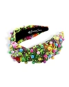 Brianna Cannon Floral Headband With Painted Beads In Multi In Multi