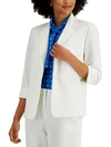 KASPER WOMENS TEXTURED OFFICE ONE-BUTTON BLAZER