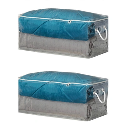 Richards Homewares - Set Of 2 -large Storage Bag - 24"x12"x10" - Clear
