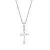 Ross-simons Child's 14kt White Gold Cross Pendant Necklace In Silver