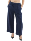 Eileen Fisher Slubby Cropped Wide-leg Pants In Blue