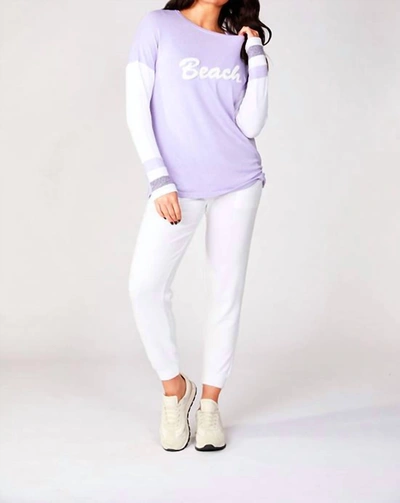 French Kyss Beach Crew Top In Lilac In Purple