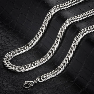 Crucible Jewelry Crucible Los Angeles Polished Stainless Steel 10mm Curb Chain - 18" To 24" In Silver