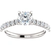 Pompeii3 1 Ct Round Diamond Engagement Ring 14k White Gold Prong Set Single Row In Multi