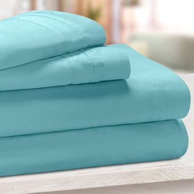 Superior Egyptian Cotton 650-thread Count Solid Deep Pocket Sheet Set In Blue