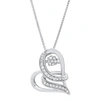 Max + Stone Dancing Diamond Heart Pendant Necklace (0.16 Cttw., H-i, Si1-si2) 18" In 925 Sterling Silver In Silver