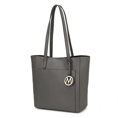 Mkf Collection By Mia K Lea Tote Vegan Leather Handbag In Grey