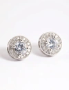 Lovisa Rhodium Pave Circle Stud Earrings In Silver