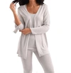 French Kyss Jane Long Sleeve Kashmira Cardigan In Gray In White