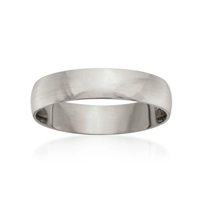 Ross-simons Men's 5mm 14kt White Gold Wedding Ring In Silver