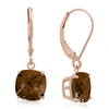 Max + Stone 10k Rose Gold 8mm Cushon Checkerboard Cut Amethyst Dangle Leverback Earrings In Black