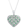 Max + Stone Sterling Silver Genuine Gemstone Heart Shape Filigree Pendant 18' In In Silver