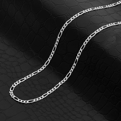 Crucible Jewelry Crucible Los Angeles Polished Stainless Steel 3mm Figaro Chain - 18" To 24" In Silver