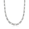 Ross-simons Sterling Silver Flat Byzantine Double-link Necklace In Silver