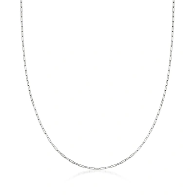 Ross-simons 14kt White Gold Paper Clip Link Necklace In Silver