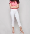 CHARLIE B PULL-ON JEANS WITH BOW DETAIL IN WHITE