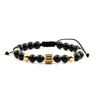 CRUCIBLE JEWELRY CRUCIBLE LOS ANGELES ONYX OR TIGER EYE WITH STAINLESS STEEL CZ BEAD ADJUSTABLE BRACELET