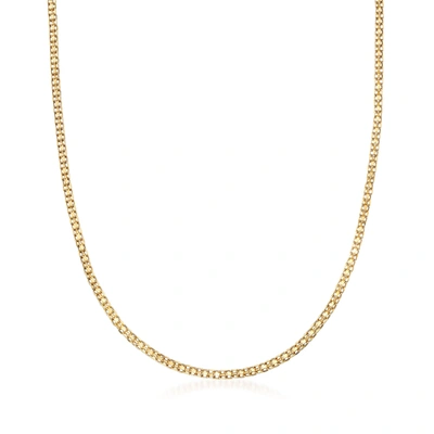 Rs Pure Ross-simons Italian 14kt Yellow Gold Bismark-link Necklace In White