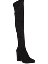 WILD PAIR BRAVY WOMENS MICROSUEDE BLOCK HEEL OVER-THE-KNEE BOOTS