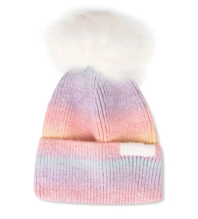 Haute Shore Fur Pom Pom Hat In Escape (pastels) In Pink