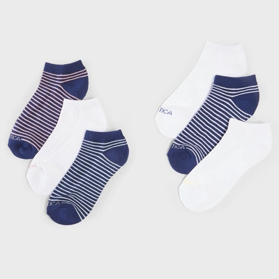 Nautica Womens Stripe Low Cut Socks, 6-pack In Multi